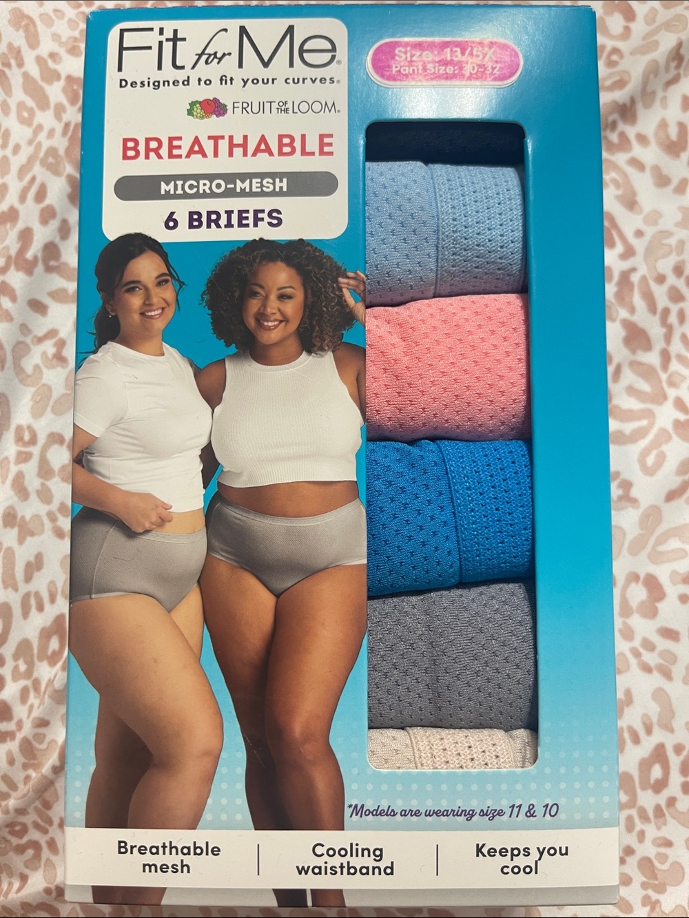 Fruit of the Loom Women's Breathable Briefs - Blue, Pink, Gray, Cream